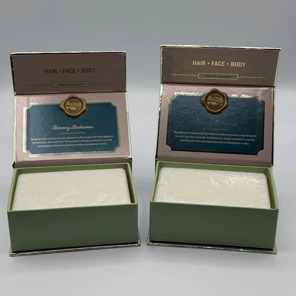 Tommy Bahama Men Lime & Coconut Bar Soap 10oz Hair Face Body 2 Pack NEW